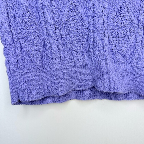 Stradivarius Lilac Cable Knit Cami Top Violet Knit Tank Made in Turkey Boutique - Picture 5 of 6